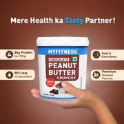 MYFITNESS Peanut Butter Chocolate Spread Crunchy 1.25kg | 23g Protein & 9g Fiber | Tasty & Healthy Nut Butter Spread for Breakfast & Snacks | Cholesterol Free | Zero Trans Fat | Crunchy Peanut Butter