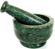 Marble Mortar and Pestle Set, kharad, Masher Spice Mixer/Okhli and musle/Kharal for Kitchen 4 inches, Green Colour