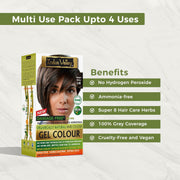INDUS VALLEY Damage Free Natural Gel Hair Colour for Women | Ammonia & PPD Free Organic Hair Colour with 100% Grey Coverage, Long Lasting Conditioning Hair Color | Medium Brown 4.00-220 ml