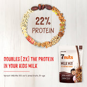 Mevano 7 Nuts Nutrition Drink Powder for Kids 10+ age, 350g | Refined SUGAR FREE, 24% Protein, All Natural | 7 Nuts & Dry Fruits Powder - Badam, Cashew, Walnut, Pista, Date | Chocolate Milk Mix