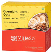 MiHeSo Overnight Oats Assorted 420g (7 x 60g) | Rolled Oats & Oatmeal Breakfast | High Fibre | Source of Protein & Calcium | With Almonds & Seeds