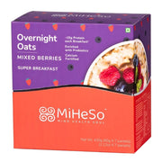 MiHeSo Overnight Oats Assorted 420g (7 x 60g) | Rolled Oats & Oatmeal Breakfast | High Fibre | Source of Protein & Calcium | With Almonds & Seeds