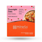 MiHeSo Overnight Oats Assorted 420g (7 x 60g) | Rolled Oats & Oatmeal Breakfast | High Fibre | Source of Protein & Calcium | With Almonds & Seeds