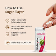 Moderate Sugar Slayer | Ayurvedic Sugar Management Tablets | Mulberry, Gymnema, Cinnamon & Apple Extracts | Reduces Post-Meal Sugar Spikes | Plant-Based Supplement | 30 Tablets