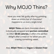 Mojo Bar Thins - Dark Chocolate Mint with Quinoa Crisps (Vegan, Portion Controlled), 108 GM