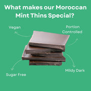Mojo Bar Thins - Sugar Free 45% Dark Chocolate Mint Thins (5 pieces), 60 gms - Zero Sugar