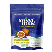 Monk Fruit Natural Sweetener | 1:1 Sugar Substitute | Zero Calorie, Keto & Diabetic Friendly | Plant-Based Sugar Alternative for Cooking, Baking & Beverages | 200g