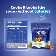 Monk Fruit Natural Sweetener | 1:1 Sugar Substitute | Zero Calorie, Keto & Diabetic Friendly | Plant-Based Sugar Alternative for Cooking, Baking & Beverages | 200g