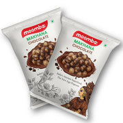 Moomba Roasted Crunchy Chocolate Flavoured Makhana | Low Calorie, Vegan, Gluten & Cholesterol Free Healthy Foxnut | Rich in Protein & Fiber Puffed Namkeen Snack, 50g Each, Pack of 2
