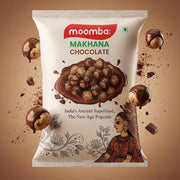 Moomba Roasted Crunchy Chocolate Flavoured Makhana | Low Calorie, Vegan, Gluten & Cholesterol Free Healthy Foxnut | Rich in Protein & Fiber Puffed Namkeen Snack, 50g Each, Pack of 2