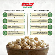 Moomba Roasted Crunchy Chocolate Flavoured Makhana | Low Calorie, Vegan, Gluten & Cholesterol Free Healthy Foxnut | Rich in Protein & Fiber Puffed Namkeen Snack, 50g Each, Pack of 2