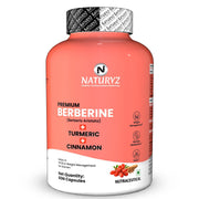 NATURYZ Premium Berberine + Cinnamon + Turmeric Weight Loss Supplement for Women | Supports in Management of PCOS & Hormonal Balance ,Plant Based – No Chemicals | Vegetarian- 60 Capsules