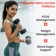 NATURYZ Premium Berberine + Cinnamon + Turmeric Weight Loss Supplement for Women | Supports in Management of PCOS & Hormonal Balance ,Plant Based – No Chemicals | Vegetarian- 60 Capsules