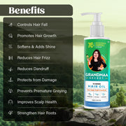 NIDHI’S GRANDMAA SECRET 13 Herbs Hair Oil for Hair Growth & Hair Fall Control | Handmade Oil with Aloe Vera, Curry Leaf & Amla | For Dry, Damaged, Frizzy Hair | Men & Women – 100mL