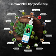 NIDHI’S GRANDMAA SECRET 13 Herbs Hair Oil for Hair Growth & Hair Fall Control | Handmade Oil with Aloe Vera, Curry Leaf & Amla | For Dry, Damaged, Frizzy Hair | Men & Women – 100mL