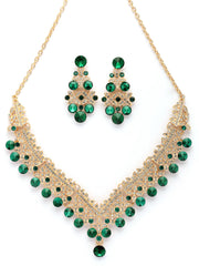 Sukkhi green AD stone choker necklace set view 7