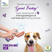 Natural Remedies Fresh Me Up Mild Waterless Foam Cleanser Dry Shampoo for Dogs, Cats and Pups of All Breeds, Moisturizer & Conditioner, Daily Use, Lick Safe, Natural and Safe, 140 ml (Pack of 1)