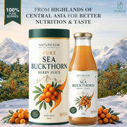 Naturesum Sea Buckthorn Juice Pulp Concentrate, Central Asian Sea Buckthorn Berry Juice, Rich in Omega 3 6 7 9 & Vitamin C, Immunity Boost, Skin & Gut Health, Antioxidant Superfruit, Lab Tested, Cold Pressed