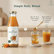 Naturesum Sea Buckthorn Juice Pulp Concentrate, Central Asian Sea Buckthorn Berry Juice, Rich in Omega 3 6 7 9 & Vitamin C, Immunity Boost, Skin & Gut Health, Antioxidant Superfruit, Lab Tested, Cold Pressed