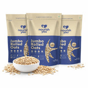 Nourish You Rolled Oats 1.2 kg – 100% Wholegrain Oatmeal | High Fiber & Protein-Rich Breakfast Cereal | Diet Food for Weight Management | Gluten-Free | No Added Sugar