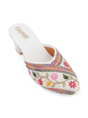 Gerief Embroidered Ethnic Block Heel Mules view 36
