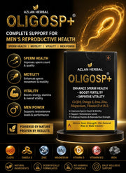 OLIGOSP+ Male Fertility Supplement, Improve sperm count and Motility, Enhance Sperm Health, Boost Fertility, Support Testosterone Levels with CoQ10, Omega 3, Iron, Zinc, Magnesium, FDA approved
