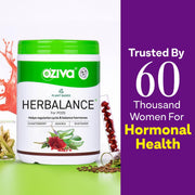 OZiva Plant Based HerBalance for PCOS Supplements for Women 200g, with Myo-Inositol, ChasteBerry, Shatavari, PCOS Supplements for Women Promoting Better Cycle & Hormonal Balance