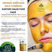 Organic Backyard's Golden Glow Essence: 100g Wild Turmeric Kasturi Haldi Powder for Radiant Face Care