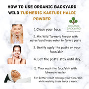 Organic Backyard's Golden Glow Essence: 100g Wild Turmeric Kasturi Haldi Powder for Radiant Face Care