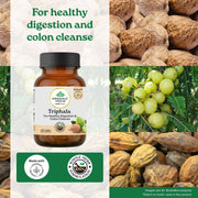 A TATA Product - Organic India Triphala Capsules - 60 Caps, Supports Immune System, Colon & Digestion, Balanced Bowel & Gut Health, Contains Bioactives and Antioxidants, GMP & NPOP Certified Organic