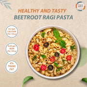 Organic Wisdom-Back to Roots Beetroot Ragi Pasta, 180 g | Millet Pasta | No Maida, No MSG, No Refined Oil | Rich in Calcium & Iron