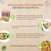 Organic Wisdom-Back to Roots Beetroot Ragi Pasta, 180 g | Millet Pasta | No Maida, No MSG, No Refined Oil | Rich in Calcium & Iron