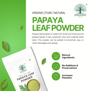 Organic Indus Papaya Leaf Powder | Pure Herbal Supplement for Digestion