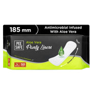 Pee Safe Panty Liners For Women Daily Use with Aloe Vera - 20 Liners | 185mm Long (Large Size) | Curvy Design For Extra Comfort | Cottony-Soft Surface| Keeps You Dry & Fresh All Day Long