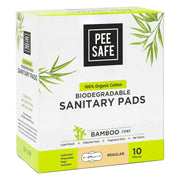 PEESAFE Organic Cotton, Biodegradable Sanitary Pads (Pack of 10, Regular)