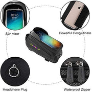 PROBEROS® Cycle Frame Bag, Bicycle Storage Bag with 6.5'' Waterproof TPU Touch Screen & Double Zipper Design, Cycle Mobile Holder Bag for All Phones Upto 6.5 Inches Cycle Accessories(Black-12)