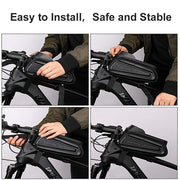 PROBEROS® Cycle Frame Bag, Bicycle Storage Bag with 6.5'' Waterproof TPU Touch Screen & Double Zipper Design, Cycle Mobile Holder Bag for All Phones Upto 6.5 Inches Cycle Accessories(Black-12)