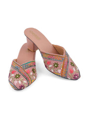 Gerief Embroidered Ethnic Block Heel Mules view 44
