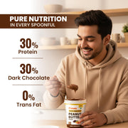PINTOLA High Protein Peanut Butter Chocolate Flavour Creamy 1kg, Added WHEY Protein, 30g Protein 6.2g Fiber, Gluten Free, Zero Trans Fat, Dark Chocolate Peanut Butter Spread, Nut Butter Bread Snacks