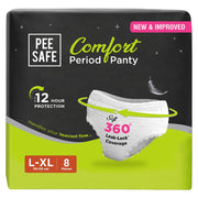 Pee Safe Comfort Period Panties | XL-XXL | 8 Panties | 360° Protection | 12 Hr Protection | Leak Proof | Overnight Comfort | Rash & Toxin Free | Seamless Fit