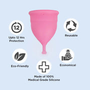 Pee Safe Reusable Menstrual Cup for Women | Medium Size with Pouch | Ultra Soft, Odour & Rash Free|100% Medical Grade Silicone|No Leakage|Protection for Up to 8-10 Hours | US FDA Registered,Pack of 1