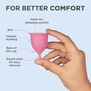Pee Safe Reusable Menstrual Cup for Women | Medium Size with Pouch | Ultra Soft, Odour & Rash Free|100% Medical Grade Silicone|No Leakage|Protection for Up to 8-10 Hours | US FDA Registered,Pack of 1