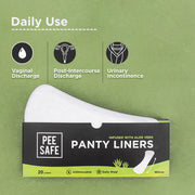 Pee Safe Panty Liners For Women Daily Use with Aloe Vera - 20 Liners | 185mm Long (Large Size) | Curvy Design For Extra Comfort | Cottony-Soft Surface| Keeps You Dry & Fresh All Day Long