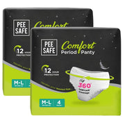 Pee Safe Comfort Period Panties | XL-XXL | 8 Panties | 360° Protection | 12 Hr Protection | Leak Proof | Overnight Comfort | Rash & Toxin Free | Seamless Fit