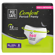Pee Safe Comfort Period Panties | XL-XXL | 8 Panties | 360° Protection | 12 Hr Protection | Leak Proof | Overnight Comfort | Rash & Toxin Free | Seamless Fit
