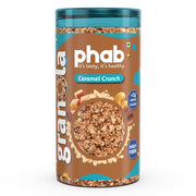 Phab Double Chocolate Crunchy Granola Cereals, Source of High Fiber & Gut-Friendly | 44% Oats | Goodness of Baked Rolled Oats, Dates, Pre-Biotics | No Preservative, No Trans fat | 245 gm