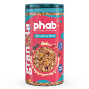 Phab Double Chocolate Crunchy Granola Cereals, Source of High Fiber & Gut-Friendly | 44% Oats | Goodness of Baked Rolled Oats, Dates, Pre-Biotics | No Preservative, No Trans fat | 245 gm