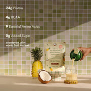 Cosmix No-Nonsense Plant Protein | 23 Protein/Serve, 500g Pouch | Pina Colada | Plant Based Protein, Pea & Rice Isolate | Clean, Easy to Digest | All Essential Amino Acids