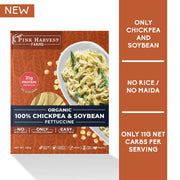 Pink Harvest Farms Chickpea and Soybean Fettuccine Pasta | No Rice - No Maida | Vegan | Gluten Free | High Protein | 200gm Pack