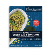 Pink Harvest Farms Green Dal & Edamame Spaghetti Noodles | No Rice - No Maida | Vegan | Gluten Free | High Protein | 200gm Pack